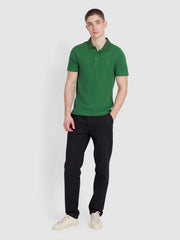 Forster Textured Polo Shirt In Green Meadow