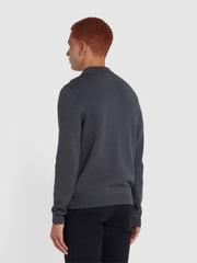 Hamlet Long Sleeve Knitted Polo In Charcoal