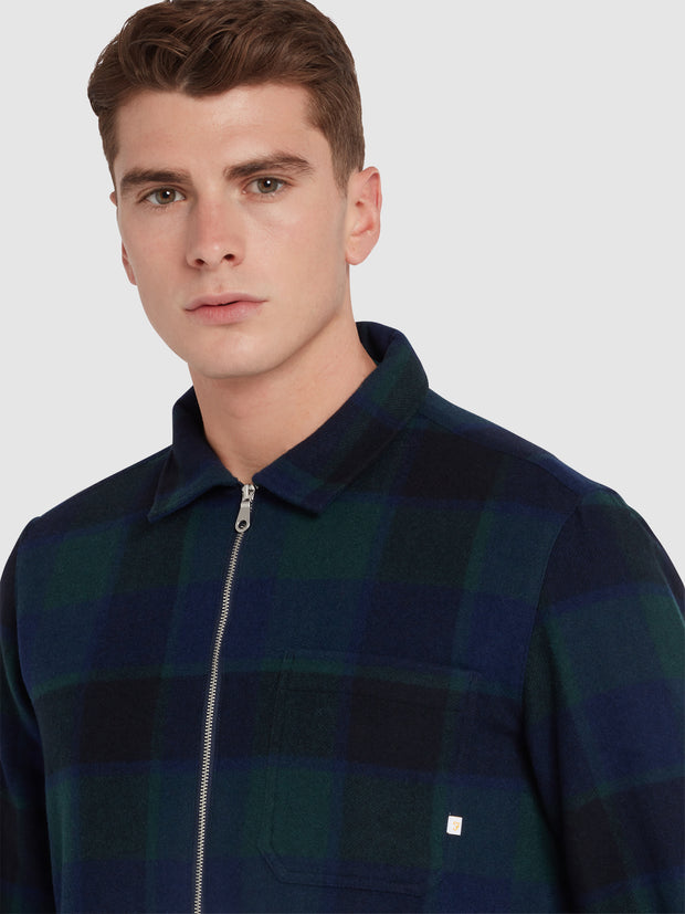 Fulbright Check Overshirt In Woodland Pine