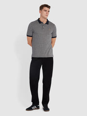 Rutland Check Polo Shirt In True Navy