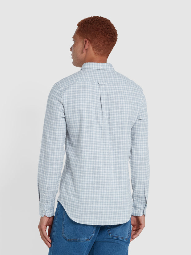 Alban Slim Fit Check Shirt In Grey Marl