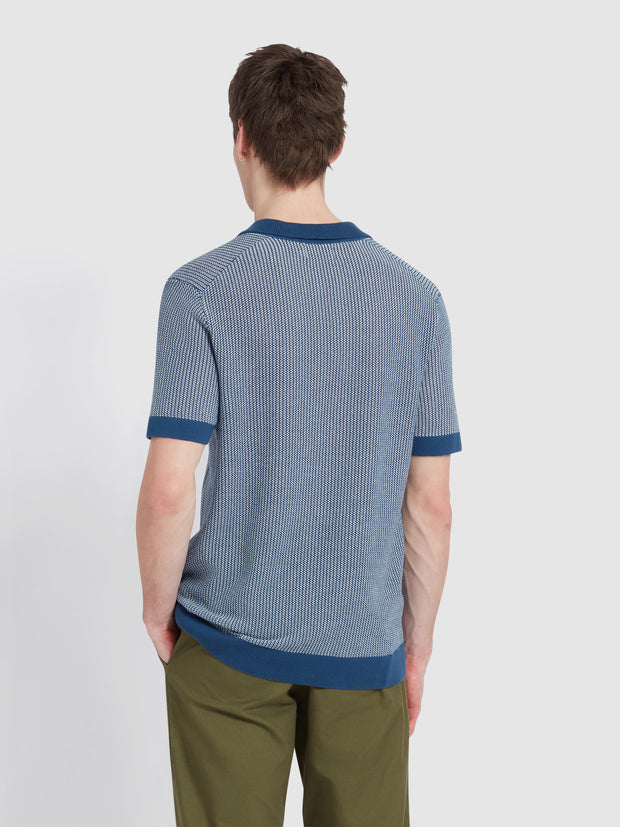 Sandford Knitted Polo Shirt In Cold Metal