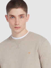 Tim Organic Cotton Crew Neck Sweatshirt In Hazelnut Marl