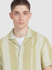 Alston Short Sleeve Stripe Shirt In Hazelnut