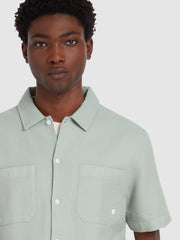 Judson Short Sleeve Waffle Shirt In Grove Green