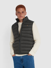 Joel Wadded Gilet In Evergreen