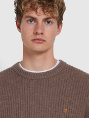 Halton Rib Sweater In Mushroom Grey