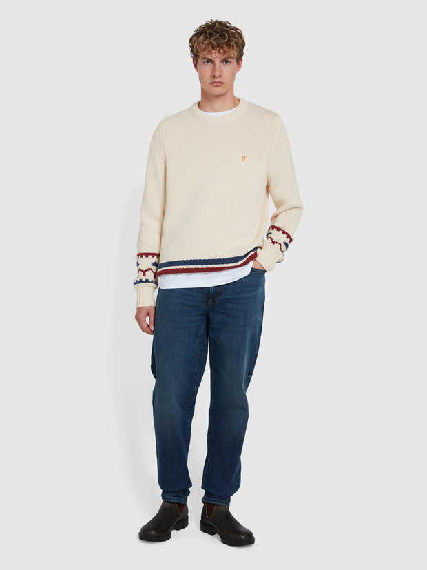 Alverstone Stripe Sweater In Cream