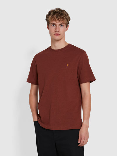 Danny Regular Fit T-Shirt In Dark Teak Marl