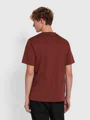 Danny Regular Fit Organic Cotton T-Shirt In Dark Teak Marl