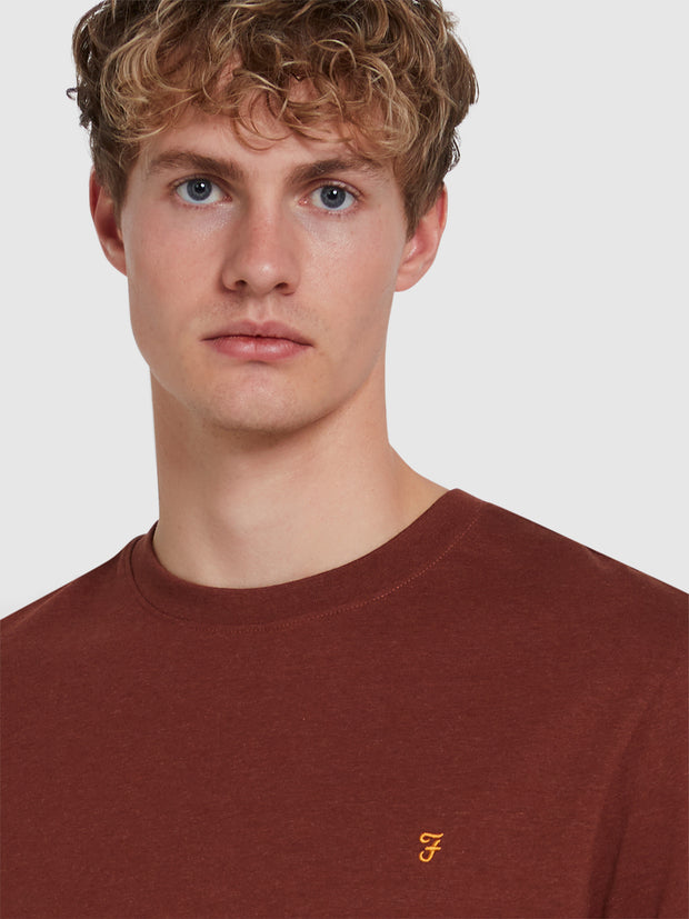 Danny Regular Fit T-Shirt In Dark Teak Marl