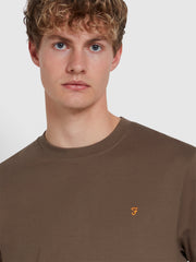 Danny Regular Fit Organic Cotton T-Shirt In Mushroom Grey