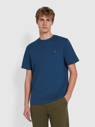 Danny Regular Fit Organic Cotton T-Shirt In Deep Blue