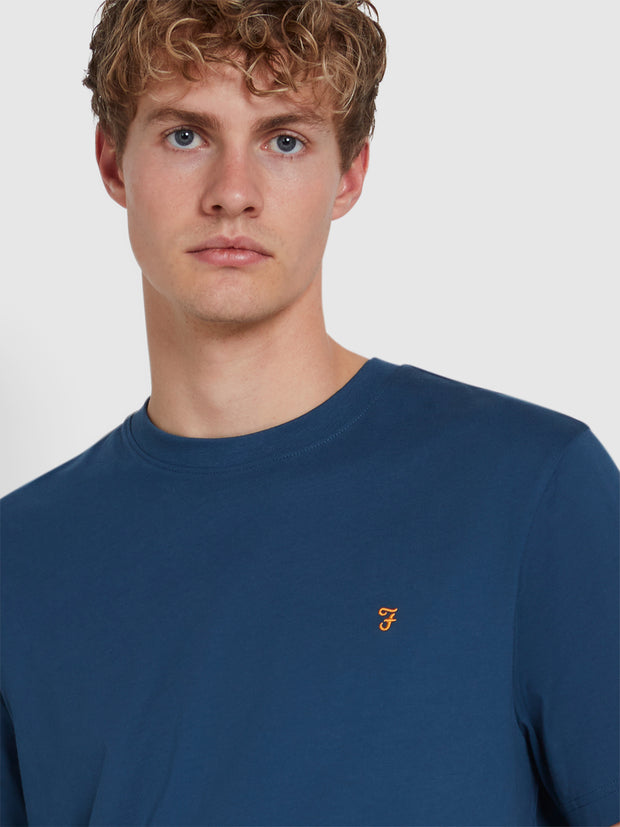 Danny Regular Fit Organic Cotton T-Shirt In Deep Blue