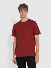 Danny Regular Fit Organic Cotton T-Shirt In Worn Red