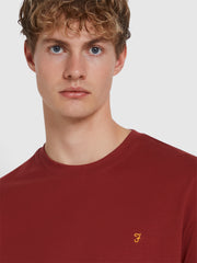 Danny Regular Fit Organic Cotton T-Shirt In Worn Red