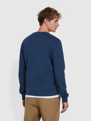 Tim Organic Cotton Crew Neck Sweatshirt In Deep Blue