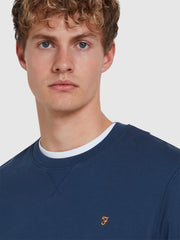 Tim Organic Cotton Crew Neck Sweatshirt In Deep Blue