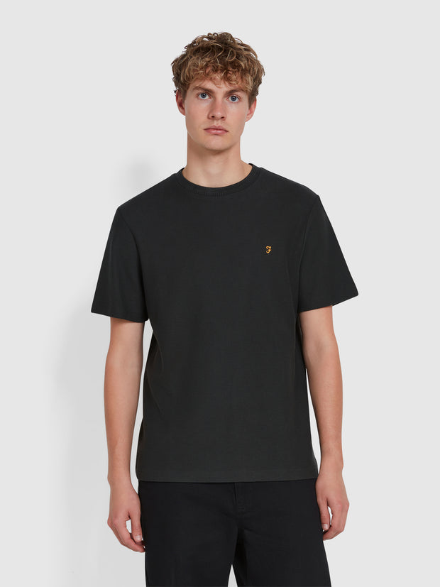 Fairweather Jacquard T-Shirt In Washed Black