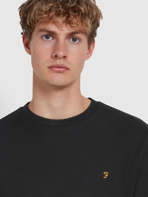 Fairweather Jacquard T-Shirt In Washed Black