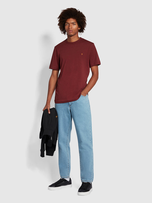 Danny Tall Fit Organic Cotton T-Shirt In Farah Red Marl