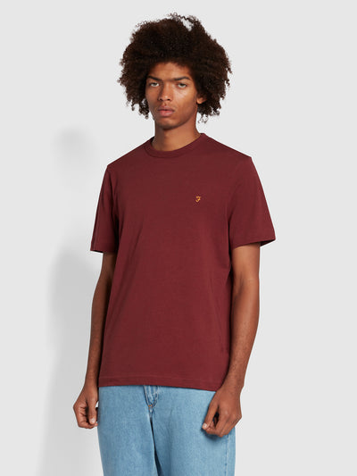Danny Tall Fit Organic Cotton T-Shirt In Farah Red Marl