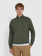 Jim Organic Cotton Quarter Zip Sweatshirt In Rosemary