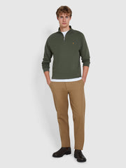 Jim Organic Cotton Quarter Zip Sweatshirt In Rosemary