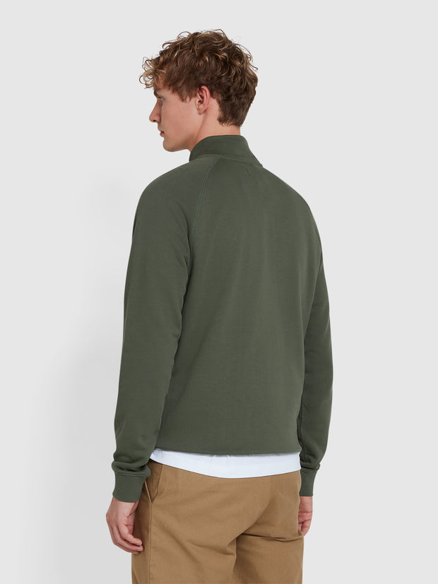 Jim Organic Cotton Quarter Zip Sweatshirt In Rosemary