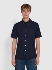 Carlson Short Sleeve Shirt In True Navy