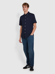 Carlson Short Sleeve Shirt In True Navy