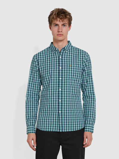 Carlson Check Shirt In Moss Green