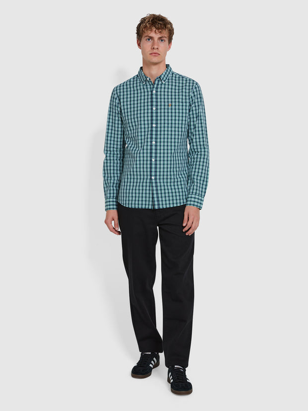 Carlson Check Shirt In Moss Green