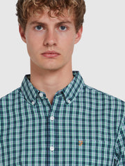 Carlson Check Shirt In Moss Green