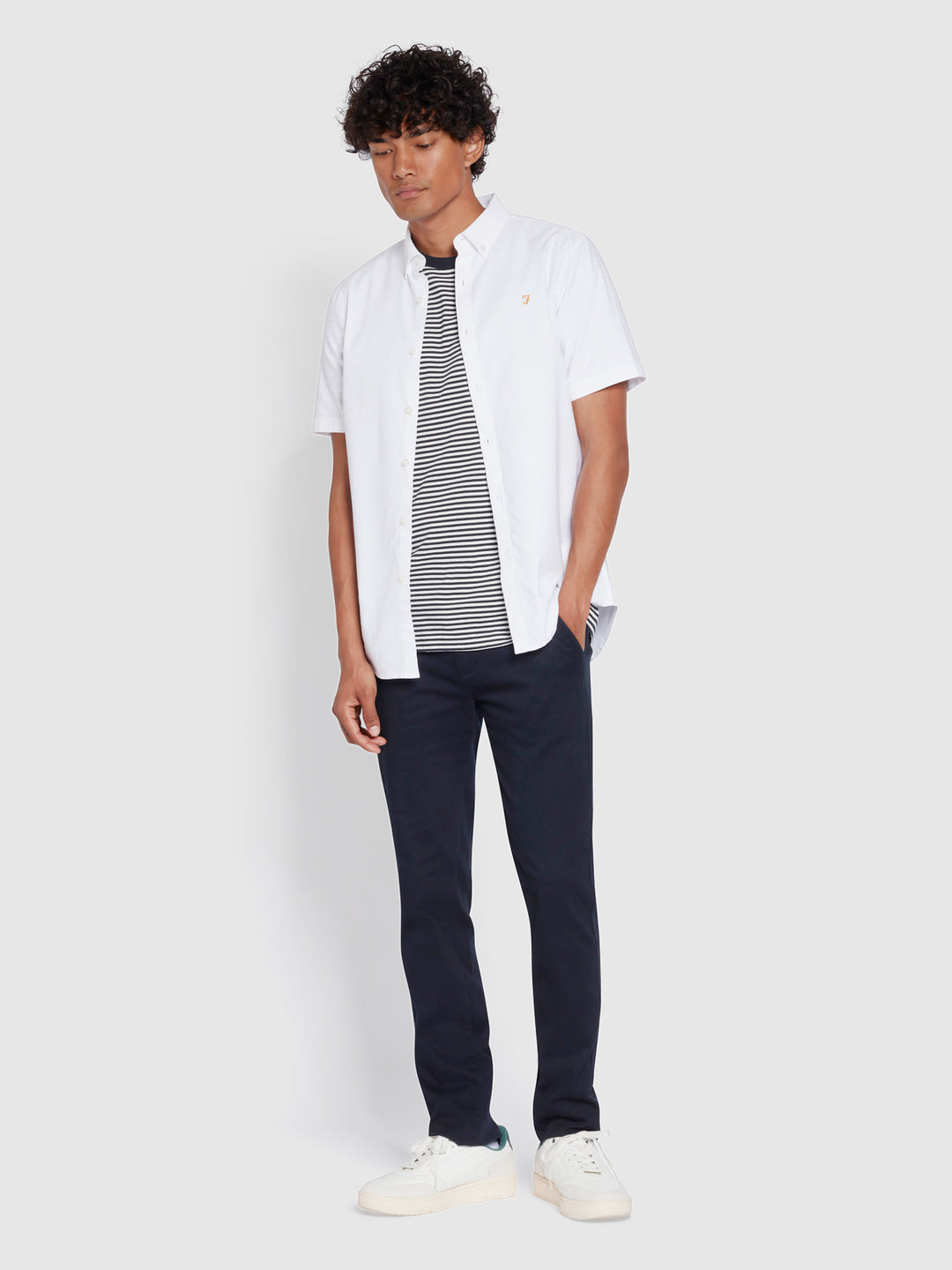 Farah white short sleeve shirt deals