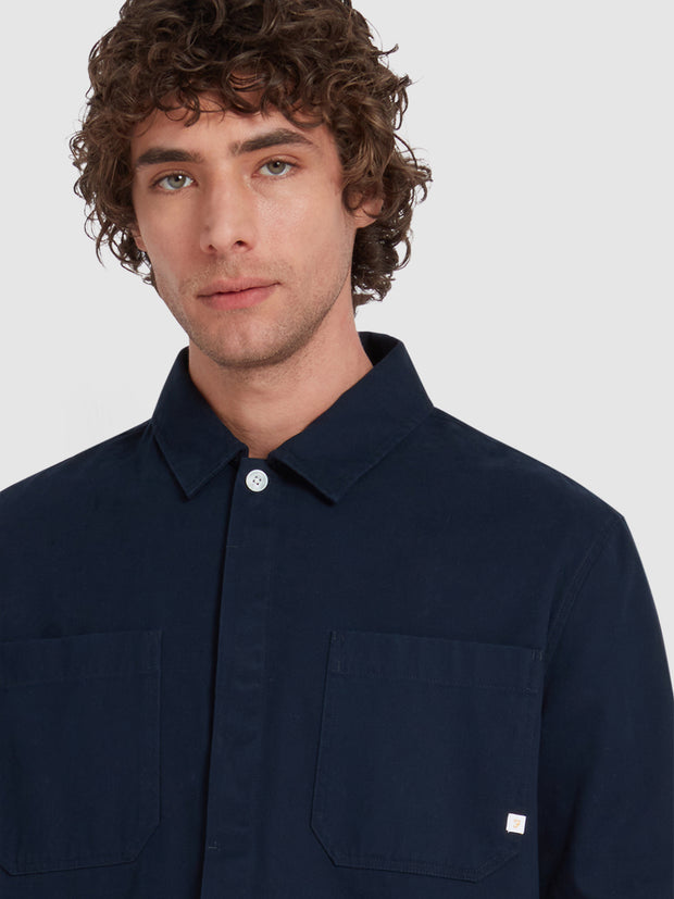 Leon Overshirt In True Navy