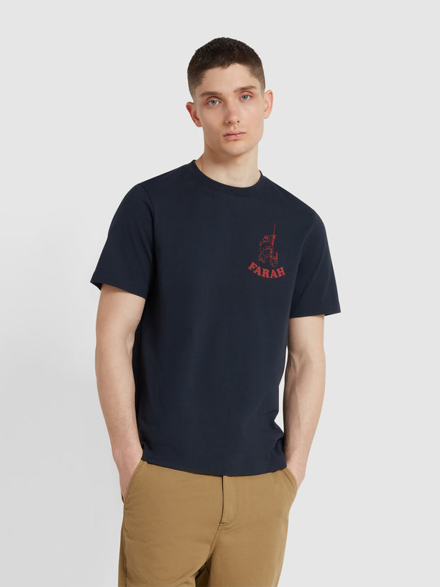 Stockwell Regular Fit Graphic T-Shirt In True Navy