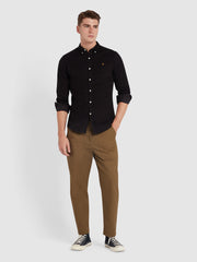 Fontella Slim Fit Corduroy Shirt In Black