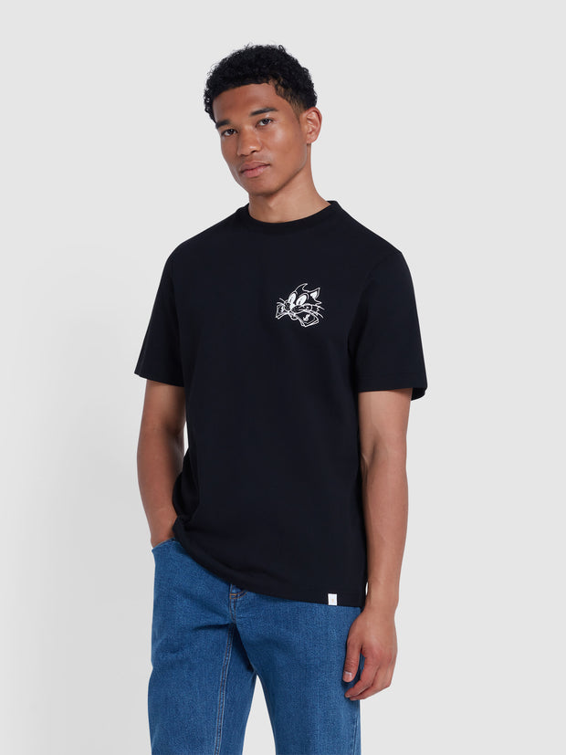 Jasper Regular Fit Organic Cotton Graphic T-Shirt In Black