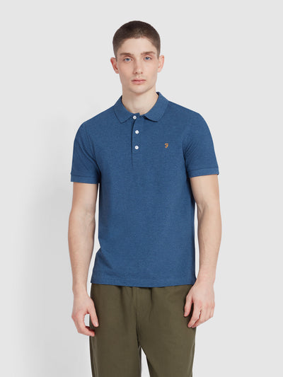 Blanes Organic Cotton Polo Shirt In Cold Metal Marl