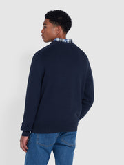 Kingsbury Crew Neck Sweater In True Navy