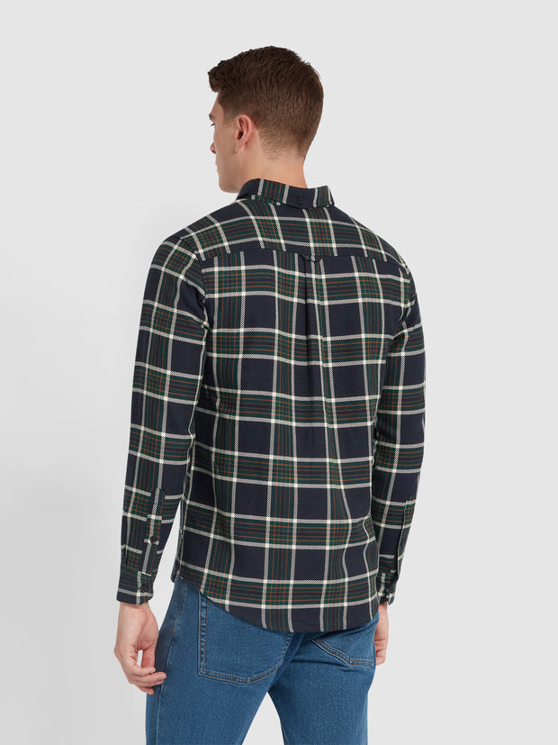 Marcelo Casual Fit Check Shirt In True Navy