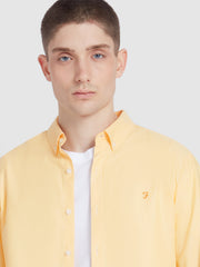 Brewer Slim Fit Organic Cotton Oxford Shirt In Saffron Yellow