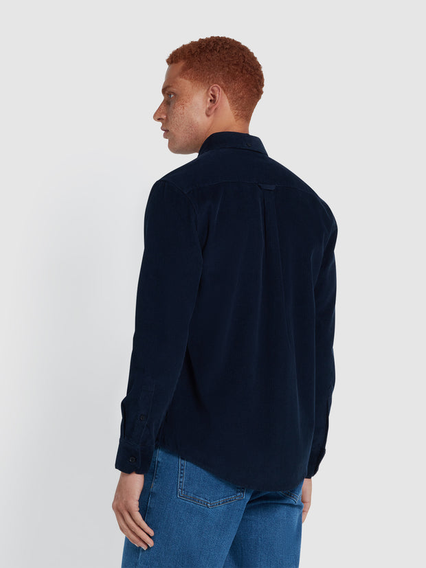 Spencer Casual Fit Corduroy Shirt In True Navy