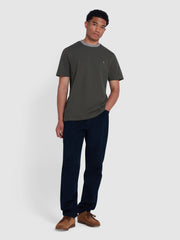 Alvin Regular Fit Tipped T-Shirt In Evergreen