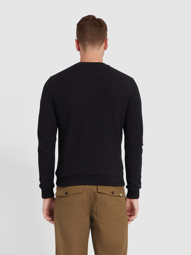 Manteno Regular Fit Crew Neck Sweater In Black