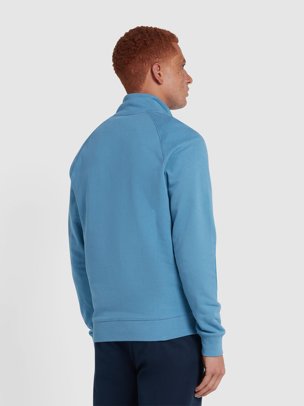 Jim Organic Cotton Quarter Zip Sweatshirt In Para Blue