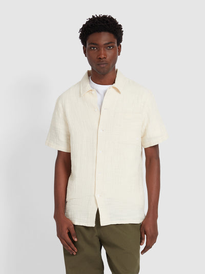 Fleet Short Sleeve Check Shirt In Cream