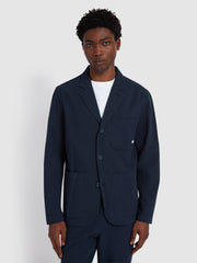 Habersham Seersucker Blazer In True Navy