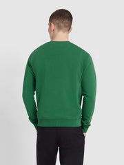 Tim Organic Cotton Crew Neck Sweatshirt In Green Meadow